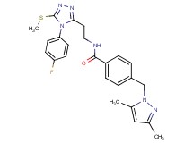 4-[(3,5-dimethyl-1H-pyrazol-1-yl)methyl]-N-{2-[4-(4-fluorophenyl)-5-(methylthio)-4H-1,2,4-triazol-3-yl]ethyl}benzamide