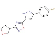5-[3-(4-fluorophenyl)-1H-pyrazol-5-yl]-3-(tetrahydrofuran-3-yl)-1,2,4-oxadiazole
