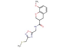 8-methoxy-N-({3-[(methylthio)methyl]-1,2,4-oxadiazol-5-yl}methyl)-3-chromanecarboxamide