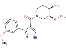 (3S*,4R*)-3-methoxy-1-{[3-(3-methoxyphenyl)-1H-pyrazol-4-yl]carbonyl}piperidin-4-amine