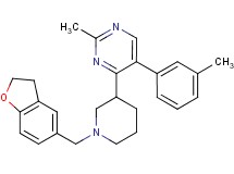 4-[1-(2,3-dihydro-1-benzofuran-5-ylmethyl)-3-piperidinyl]-2-methyl-5-(3-methylphenyl)pyrimidine