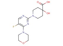 1-(5-fluoro-4-morpholin-4-ylpyrimidin-2-yl)-4-hydroxypiperidine-4-carboxylic acid