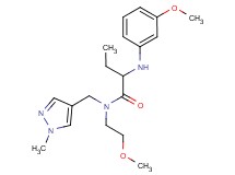 N-(2-methoxyethyl)-2-[(3-methoxyphenyl)amino]-N-[(1-methyl-1H-pyrazol-4-yl)methyl]butanamide