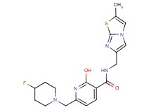 6-[(4-fluoro-1-piperidinyl)methyl]-2-hydroxy-N-[(2-methylimidazo[2,1-b][1,3]thiazol-6-yl)methyl]nicotinamide
