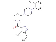 1-{1-[(3-ethyl-4-methyl-1H-pyrazol-5-yl)carbonyl]-3-piperidinyl}-4-(2-methylphenyl)piperazine