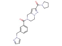 5-[3-(1H-pyrazol-1-ylmethyl)benzoyl]-2-(pyrrolidin-1-ylcarbonyl)-4,5,6,7-tetrahydropyrazolo[1,5-a]pyrazine