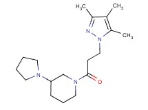3-(1-pyrrolidinyl)-1-[3-(3,4,5-trimethyl-1H-pyrazol-1-yl)propanoyl]piperidine