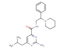 2-amino-6-isobutyl-N-(2-phenyl-2-piperidin-1-ylethyl)pyrimidine-4-carboxamide