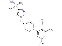 2-(4-{[4-(1-amino-1-methylethyl)-1H-1,2,3-triazol-1-yl]methyl}-1-piperidinyl)-4,6-dimethylnicotinonitrile bis(trifluoroacetate)