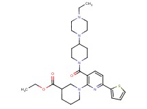 ethyl 1-[3-{[4-(4-ethyl-1-piperazinyl)-1-piperidinyl]carbonyl}-6-(2-thienyl)-2-pyridinyl]-3-piperidinecarboxylate