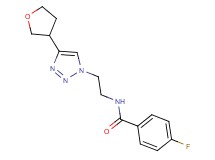 4-fluoro-N-{2-[4-(tetrahydrofuran-3-yl)-1H-1,2,3-triazol-1-yl]ethyl}benzamide