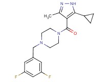 1-[(5-cyclopropyl-3-methyl-1H-pyrazol-4-yl)carbonyl]-4-(3,5-difluorobenzyl)piperazine
