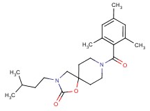 8-(mesitylcarbonyl)-3-(3-methylbutyl)-1-oxa-3,8-diazaspiro[4.5]decan-2-one