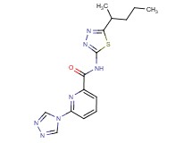 N-[5-(1-methylbutyl)-1,3,4-thiadiazol-2-yl]-6-(4H-1,2,4-triazol-4-yl)pyridine-2-carboxamide