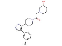 1-(2-{4-[4-(3-methylphenyl)-1H-pyrazol-5-yl]piperidin-1-yl}-2-oxoethyl)piperidin-3-ol