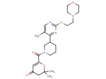 2,2-dimethyl-6-{[3-(5-methyl-2-{[2-(4-morpholinyl)ethyl]thio}-4-pyrimidinyl)-1-piperidinyl]carbonyl}-2,3-dihydro-4H-pyran-4-one