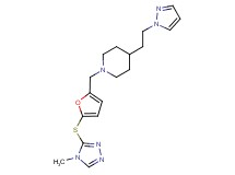 1-({5-[(4-methyl-4H-1,2,4-triazol-3-yl)thio]-2-furyl}methyl)-4-[2-(1H-pyrazol-1-yl)ethyl]piperidine