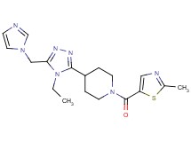 4-[4-ethyl-5-(1H-imidazol-1-ylmethyl)-4H-1,2,4-triazol-3-yl]-1-[(2-methyl-1,3-thiazol-5-yl)carbonyl]piperidine