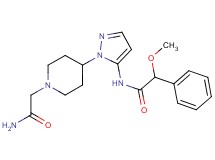 N-{1-[1-(2-amino-2-oxoethyl)piperidin-4-yl]-1H-pyrazol-5-yl}-2-methoxy-2-phenylacetamide