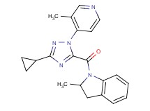 1-{[3-cyclopropyl-1-(3-methylpyridin-4-yl)-1H-1,2,4-triazol-5-yl]carbonyl}-2-methylindoline