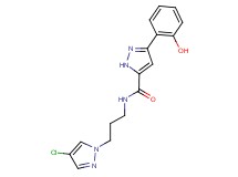 N-[3-(4-chloro-1H-pyrazol-1-yl)propyl]-3-(2-hydroxyphenyl)-1H-pyrazole-5-carboxamide