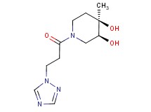 (3S*,4R*)-4-methyl-1-[3-(1H-1,2,4-triazol-1-yl)propanoyl]piperidine-3,4-diol