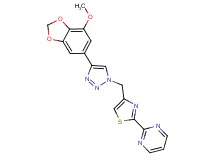 2-(4-{[4-(7-methoxy-1,3-benzodioxol-5-yl)-1H-1,2,3-triazol-1-yl]methyl}-1,3-thiazol-2-yl)pyrimidine