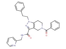 5-benzoyl-1-(2-phenylethyl)-N-(2-pyridinylmethyl)-4,5,6,7-tetrahydro-1H-pyrazolo[4,3-c]pyridine-3-carboxamide