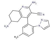2,6-diamino-4-[5-methyl-2-(1H-pyrazol-1-yl)phenyl]-5,6,7,8-tetrahydroquinoline-3-carbonitrile