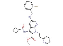 methyl 3-[(cyclobutylcarbonyl)amino]-5-[(2-fluorobenzyl)amino]-1-[2-(2-pyridinyl)ethyl]-1H-pyrrolo[2,3-b]pyridine-2-carboxylate