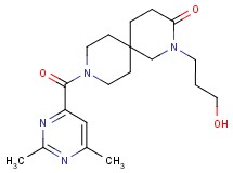 9-[(2,6-dimethylpyrimidin-4-yl)carbonyl]-2-(3-hydroxypropyl)-2,9-diazaspiro[5.5]undecan-3-one