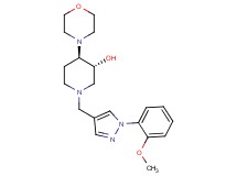(3R*,4R*)-1-{[1-(2-methoxyphenyl)-1H-pyrazol-4-yl]methyl}-4-(4-morpholinyl)-3-piperidinol