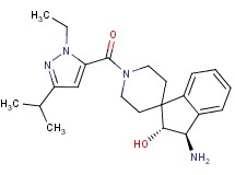 (2R*,3R*)-3-amino-1'-[(1-ethyl-3-isopropyl-1H-pyrazol-5-yl)carbonyl]-2,3-dihydrospiro[indene-1,4'-piperidin]-2-ol