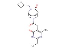 (1S*,5R*)-6-(cyclobutylmethyl)-3-[(2-ethyl-4-methyl-6-oxo-1,6-dihydropyrimidin-5-yl)acetyl]-3,6-diazabicyclo[3.2.2]nonan-7-one