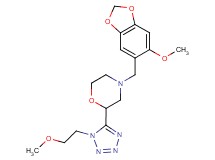 4-[(6-methoxy-1,3-benzodioxol-5-yl)methyl]-2-[1-(2-methoxyethyl)-1H-tetrazol-5-yl]morpholine