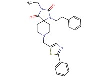 3-ethyl-1-(2-phenylethyl)-8-[(2-phenyl-1,3-thiazol-5-yl)methyl]-1,3,8-triazaspiro[4.5]decane-2,4-dione