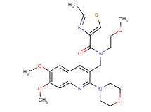 N-{[6,7-dimethoxy-2-(4-morpholinyl)-3-quinolinyl]methyl}-N-(2-methoxyethyl)-2-methyl-1,3-thiazole-4-carboxamide