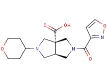 (3aR*,6aR*)-2-(3-isoxazolylcarbonyl)-5-(tetrahydro-2H-pyran-4-yl)hexahydropyrrolo[3,4-c]pyrrole-3a(1H)-carboxylic acid