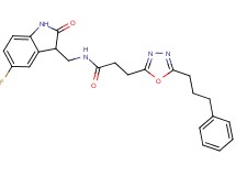 N-[(5-fluoro-2-oxo-2,3-dihydro-1H-indol-3-yl)methyl]-3-[5-(3-phenylpropyl)-1,3,4-oxadiazol-2-yl]propanamide