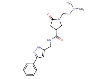 1-[2-(dimethylamino)ethyl]-5-oxo-N-[(3-phenyl-1H-pyrazol-5-yl)methyl]-3-pyrrolidinecarboxamide