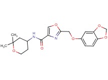 2-[(1,3-benzodioxol-5-yloxy)methyl]-N-(2,2-dimethyltetrahydro-2H-pyran-4-yl)-1,3-oxazole-4-carboxamide