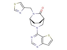 (1S*,5R*)-6-(1,3-thiazol-4-ylmethyl)-3-thieno[3,2-d]pyrimidin-4-yl-3,6-diazabicyclo[3.2.2]nonan-7-one