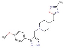 1-{[3-(4-methoxyphenyl)-1H-pyrazol-4-yl]methyl}-4-[(3-methyl-1,2,4-oxadiazol-5-yl)methyl]piperidine