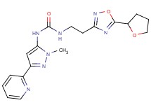 N-(1-methyl-3-pyridin-2-yl-1H-pyrazol-5-yl)-N'-{2-[5-(tetrahydrofuran-2-yl)-1,2,4-oxadiazol-3-yl]ethyl}urea