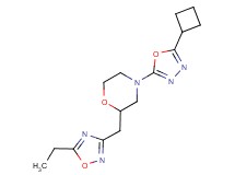 4-(5-cyclobutyl-1,3,4-oxadiazol-2-yl)-2-[(5-ethyl-1,2,4-oxadiazol-3-yl)methyl]morpholine