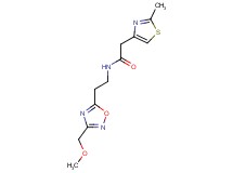 N-{2-[3-(methoxymethyl)-1,2,4-oxadiazol-5-yl]ethyl}-2-(2-methyl-1,3-thiazol-4-yl)acetamide