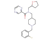 N-{[1-(2-fluorobenzyl)-4-piperidinyl]methyl}-N-(tetrahydro-2-furanylmethyl)-2-pyrazinecarboxamide
