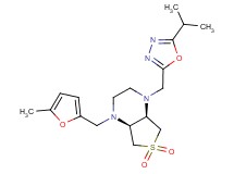 (4aS*,7aR*)-1-[(5-isopropyl-1,3,4-oxadiazol-2-yl)methyl]-4-[(5-methyl-2-furyl)methyl]octahydrothieno[3,4-b]pyrazine 6,6-dioxide