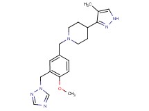 1-[4-methoxy-3-(1H-1,2,4-triazol-1-ylmethyl)benzyl]-4-(4-methyl-1H-pyrazol-3-yl)piperidine