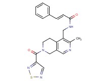 (2E)-N-{[3-methyl-7-(1,2,5-thiadiazol-3-ylcarbonyl)-5,6,7,8-tetrahydro-2,7-naphthyridin-4-yl]methyl}-3-phenylacrylamide